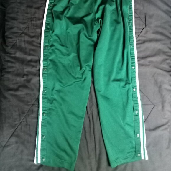 Vintage 90s Adidas 3 Stripe Snap Sweatpants Joggers Green - Picture 9 of 9